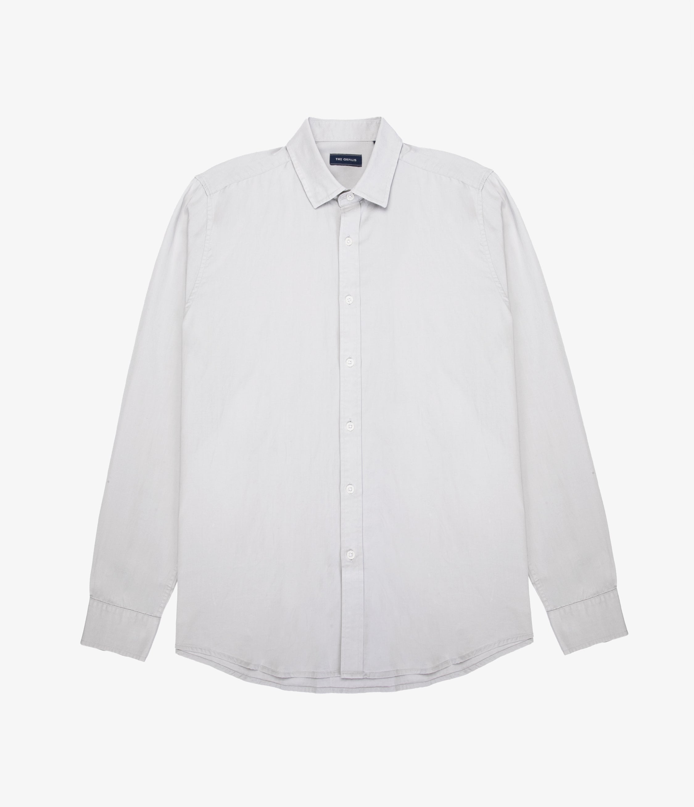 Camisa Hombre Tencell Manga Larga Gris Claro Leo