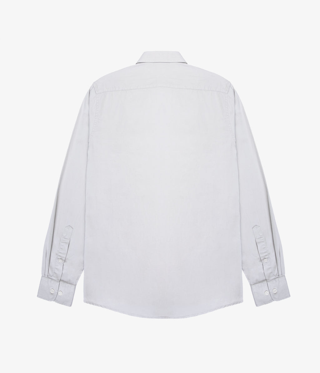 Camisa Hombre Tencell Manga Larga Gris Claro Leo