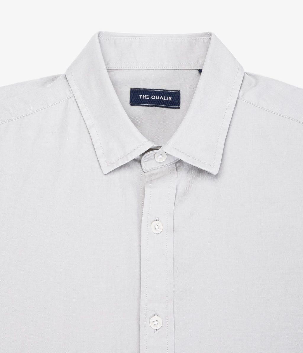 Camisa Hombre Tencell Manga Larga Gris Claro Leo