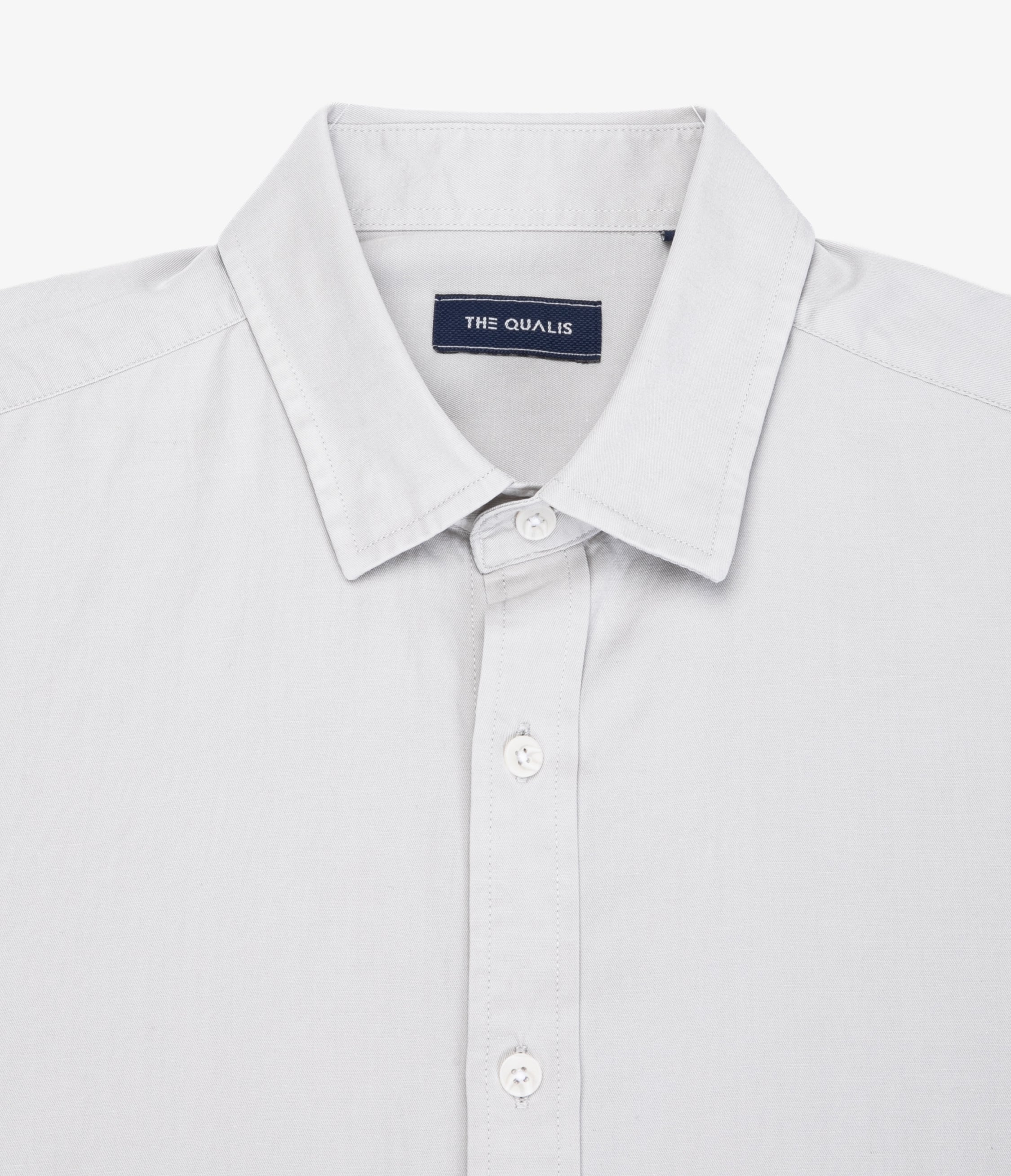 Camisa Hombre Tencell Manga Larga Gris Claro Leo