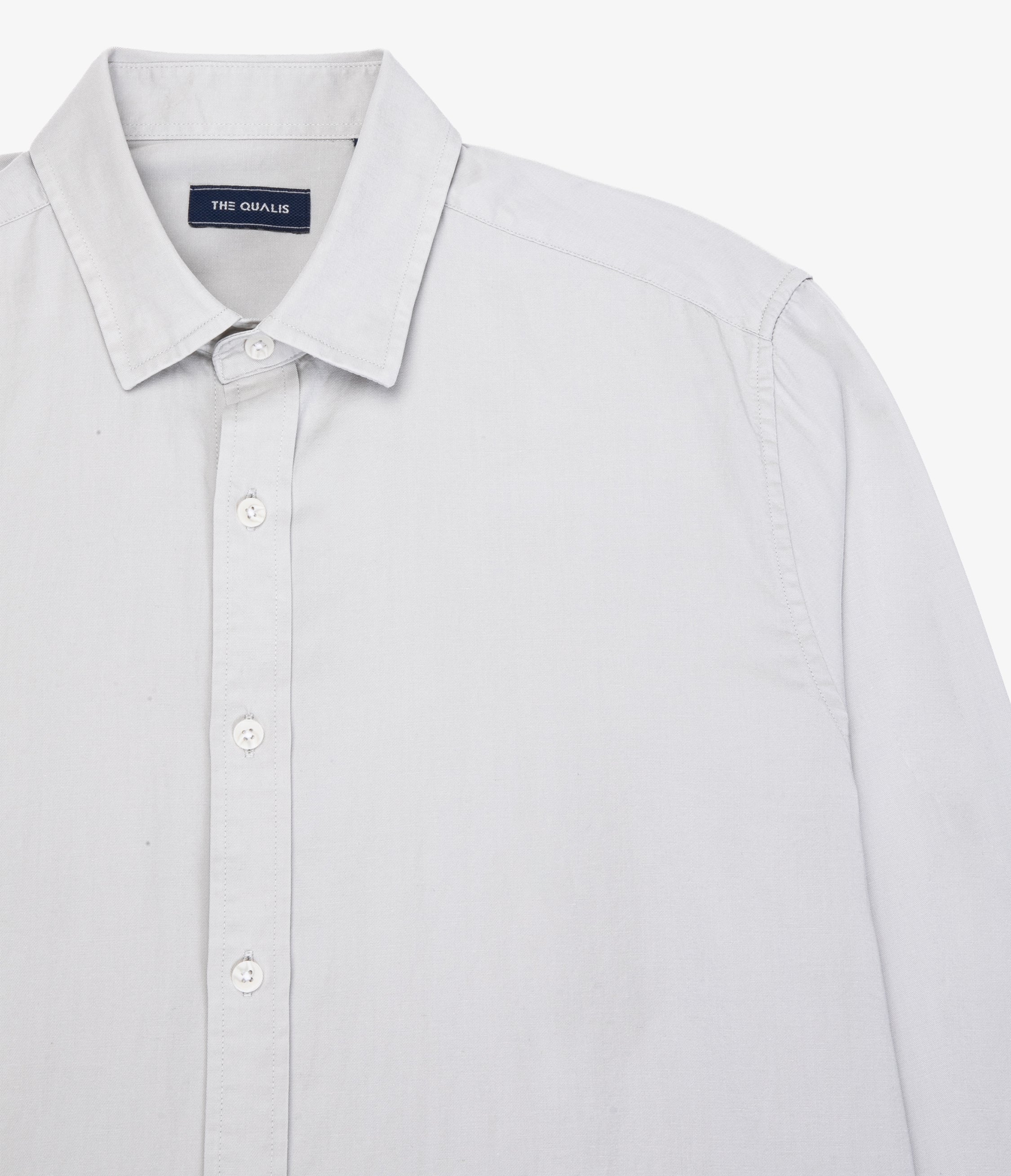 Camisa Hombre Tencell Manga Larga Gris Claro Leo