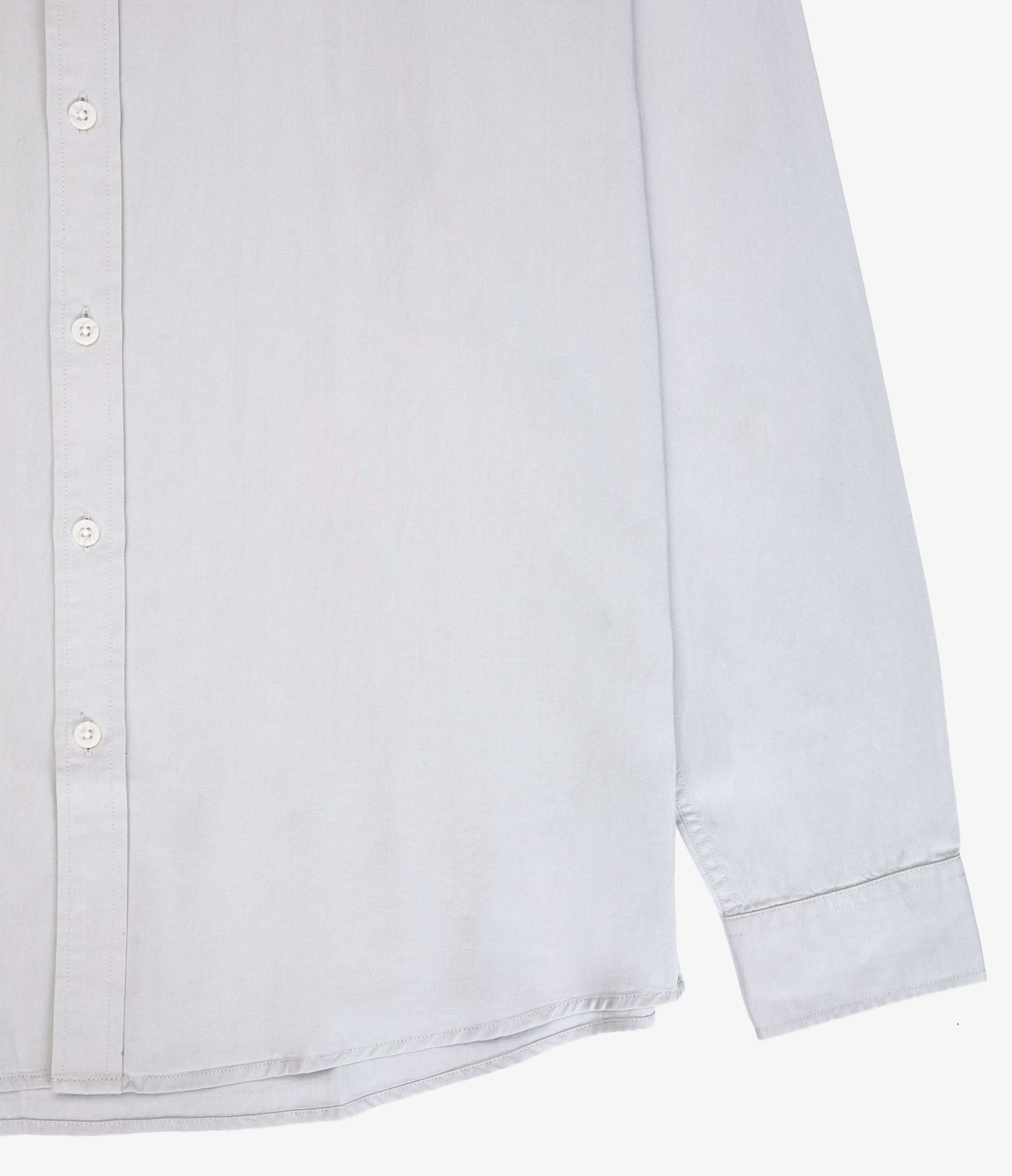 Camisa Hombre Tencell Manga Larga Gris Claro Leo