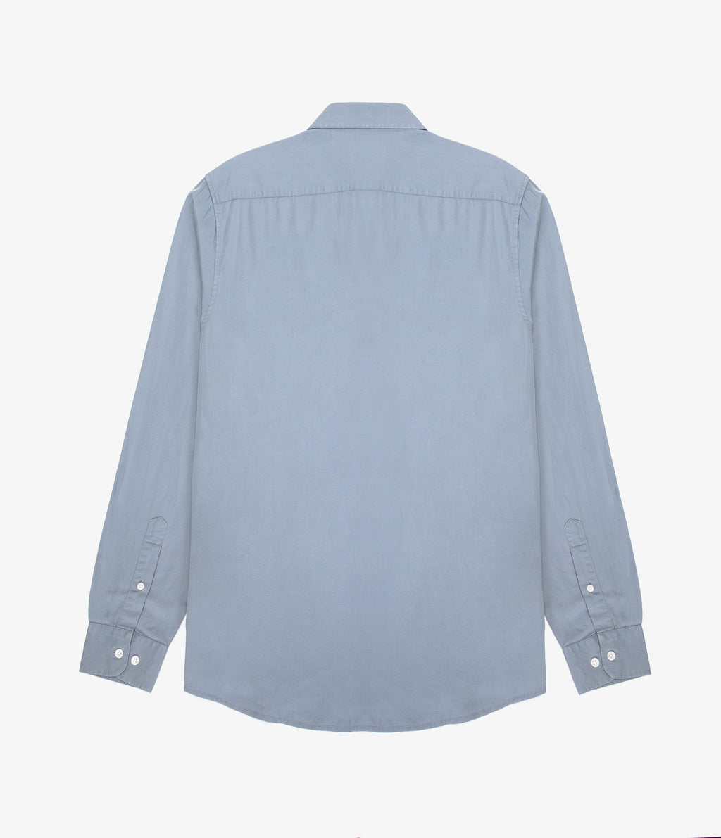 Camisa Hombre Tencell Manga Larga Celeste Leo