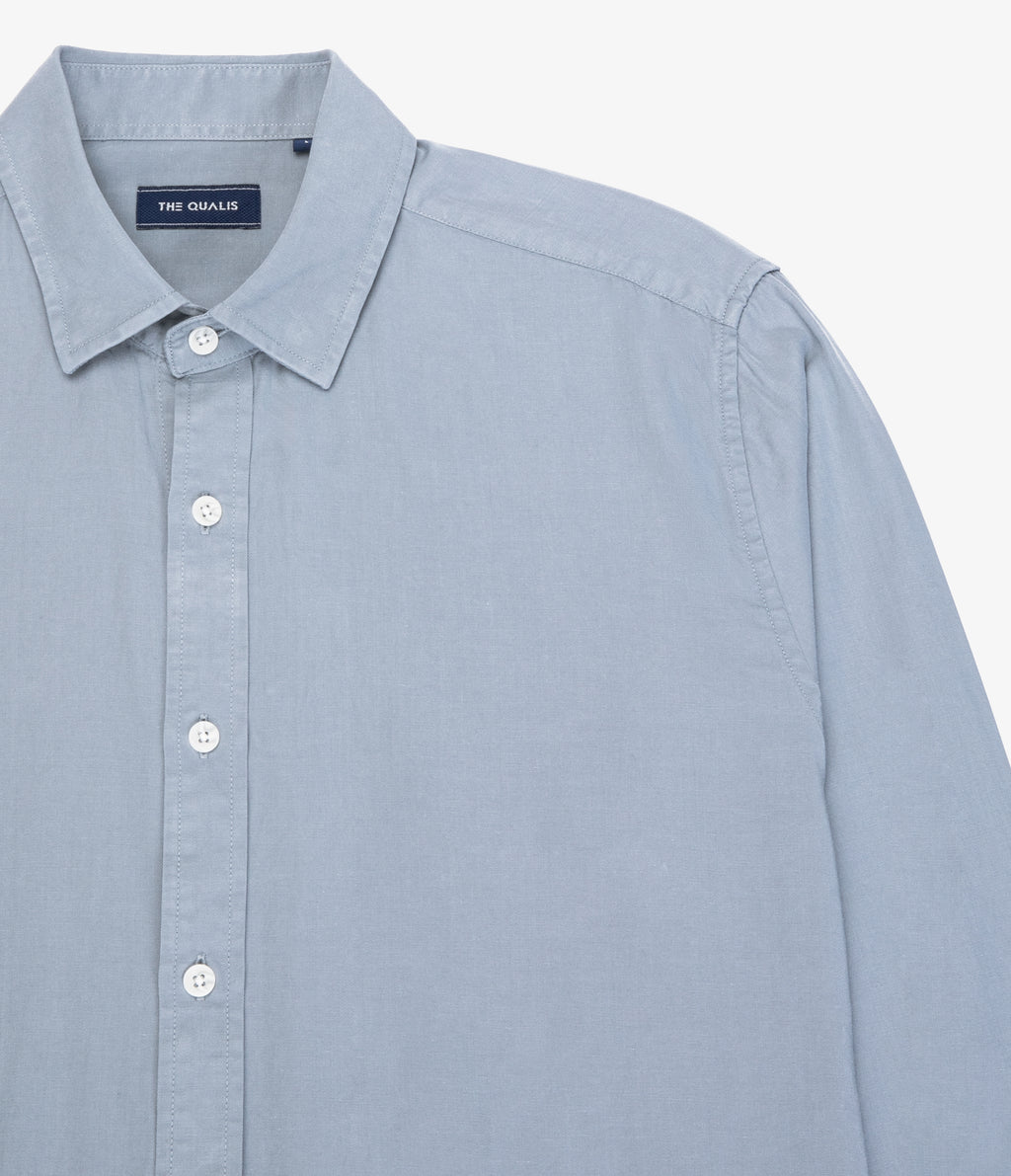 Camisa Hombre Tencell Manga Larga Celeste Leo