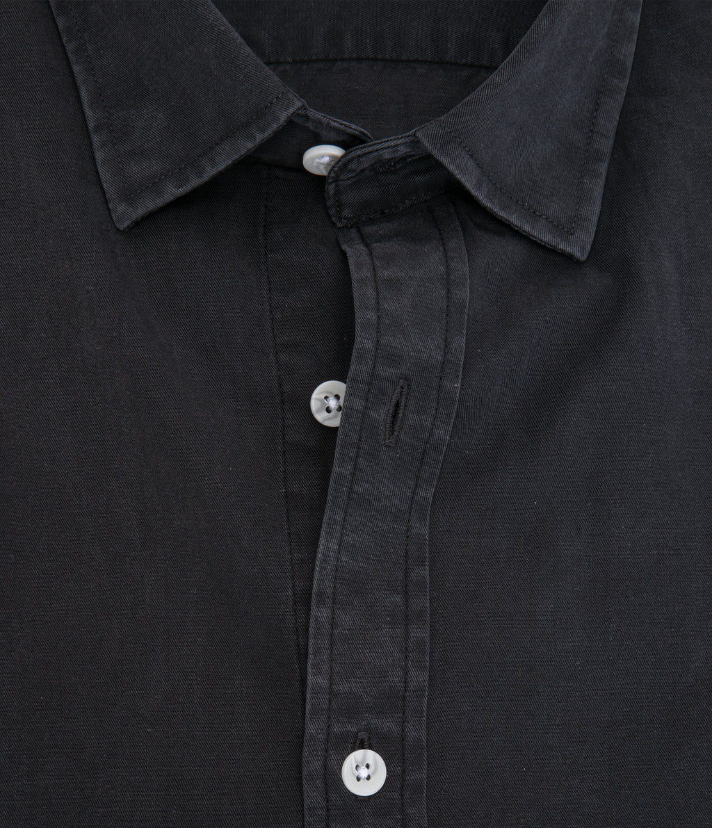 Camisa Hombre Tencell Manga Larga Gris Marengo Leo