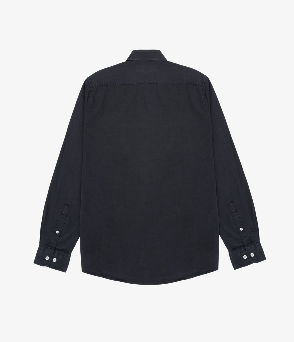 Camisa Hombre Tencell Manga Larga Gris Marengo Leo