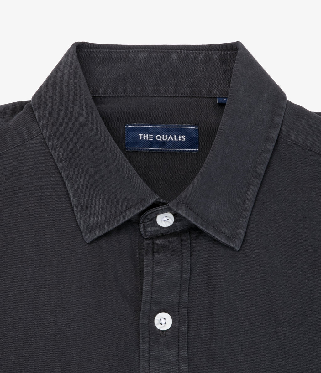 Camisa Hombre Tencell Manga Larga Gris Marengo Leo