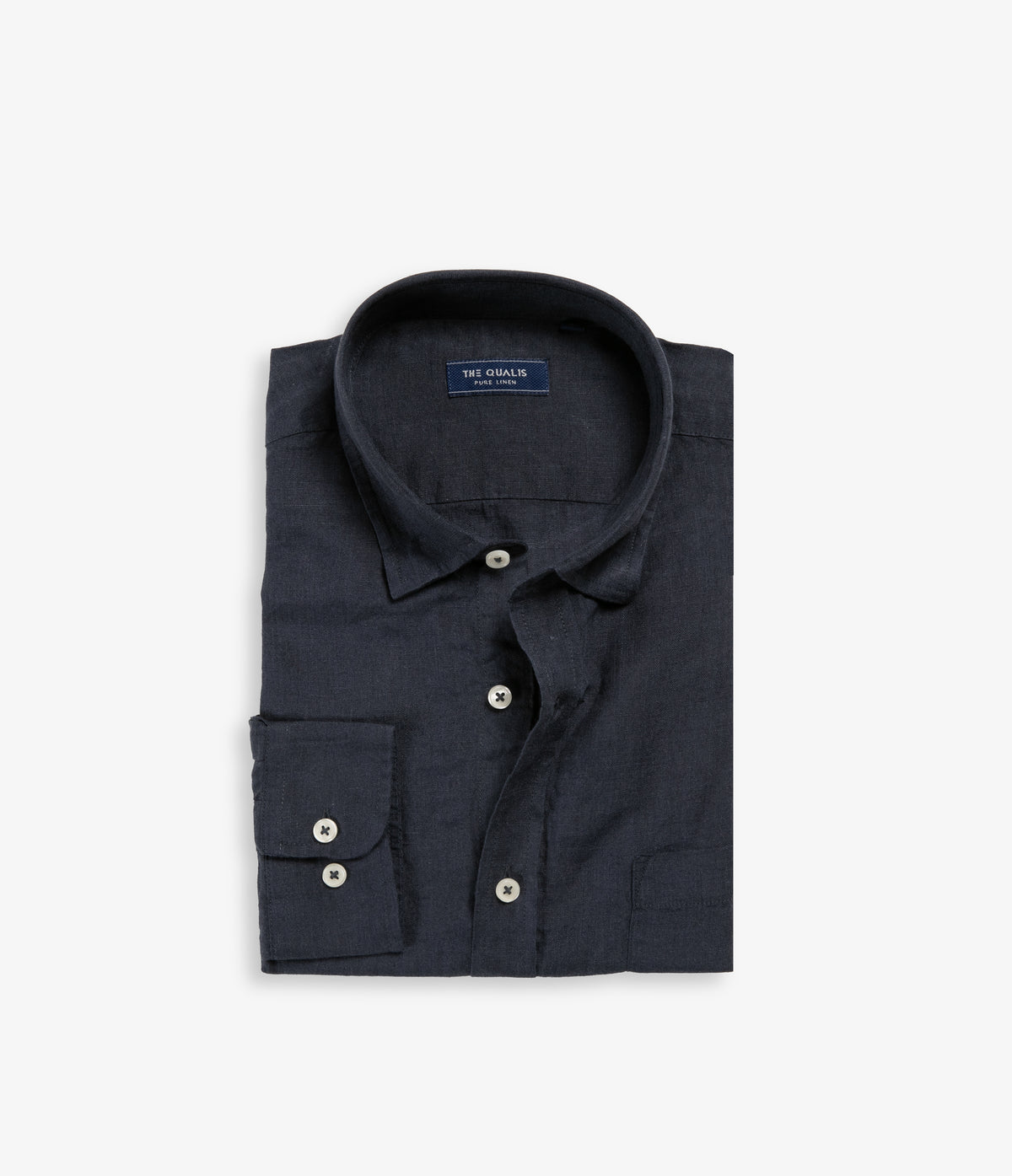 Camisa Hombre Lino Manga Larga Azul Marino Sicilia