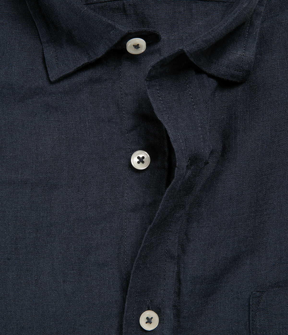 Camisa Hombre Lino Manga Larga Azul Marino Sicilia