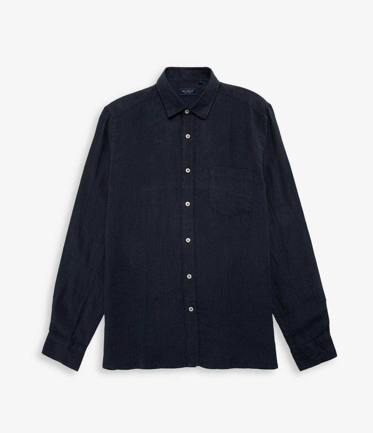Camisa Hombre Lino Manga Larga Azul Marino Sicilia
