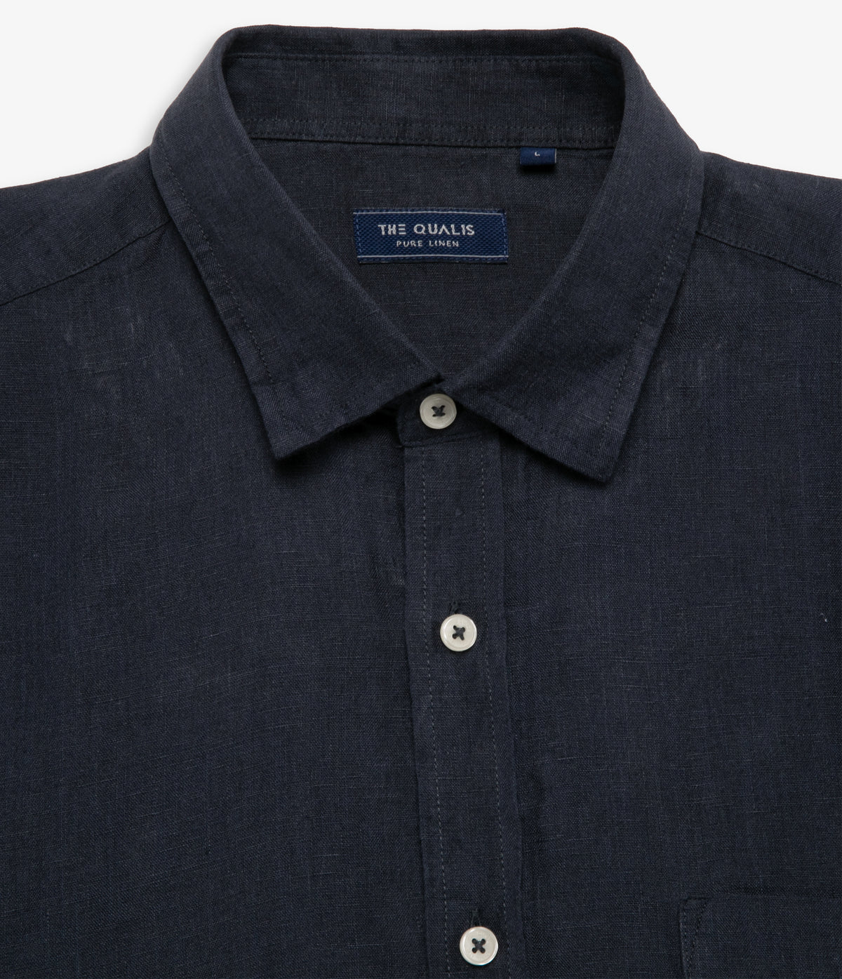 Camisa Hombre Lino Manga Larga Azul Marino Sicilia