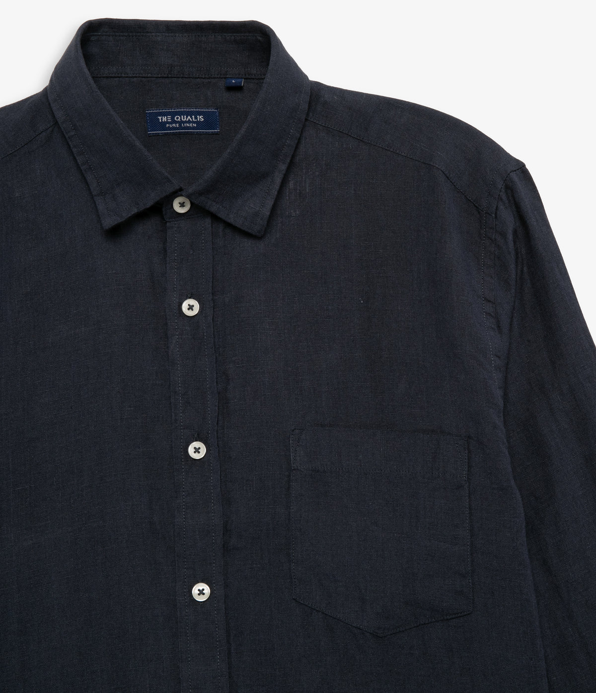 Camisa Hombre Lino Manga Larga Azul Marino Sicilia