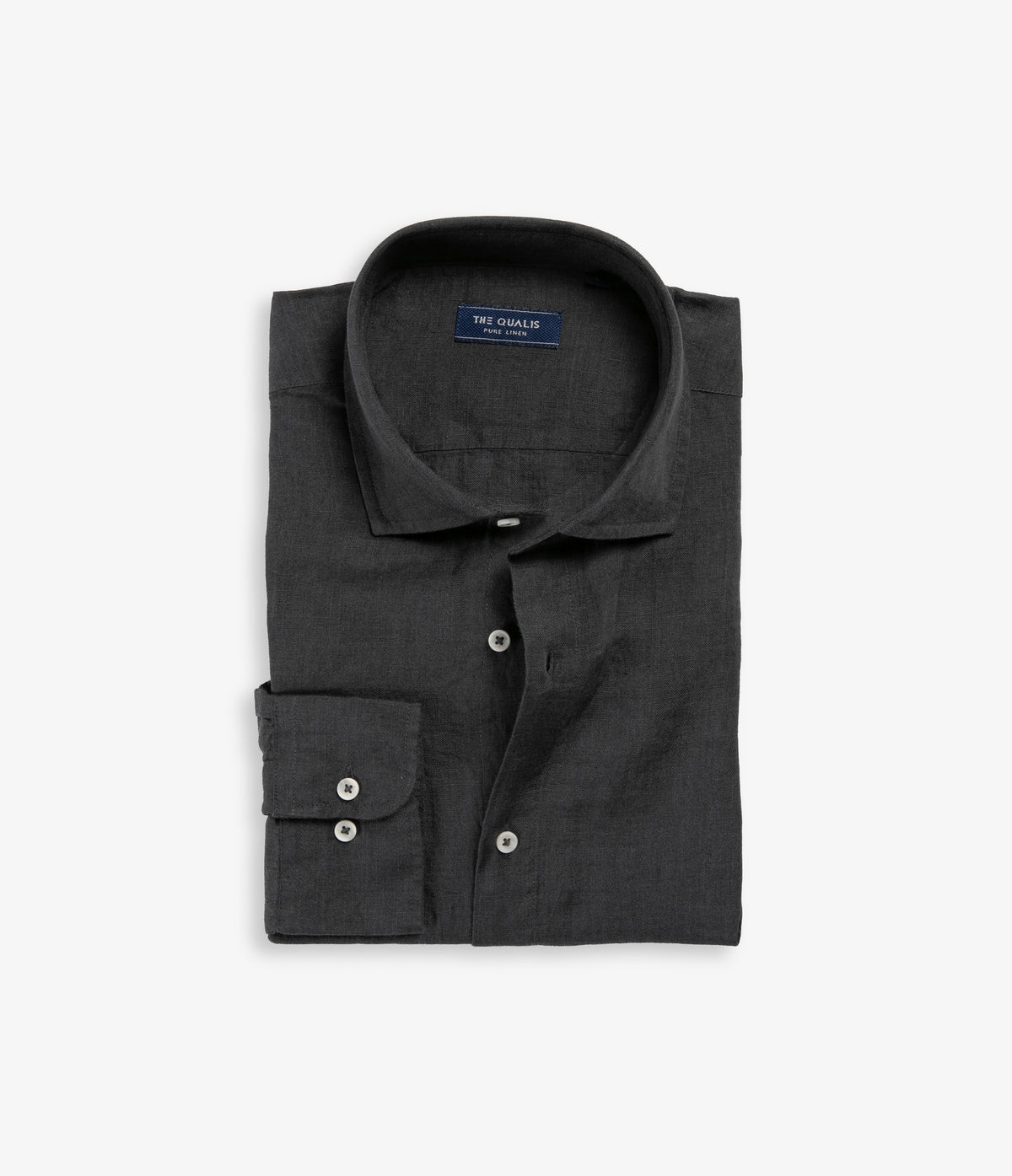 Camisa Hombre Lino Manga Larga Amalfi Gris Marengo
