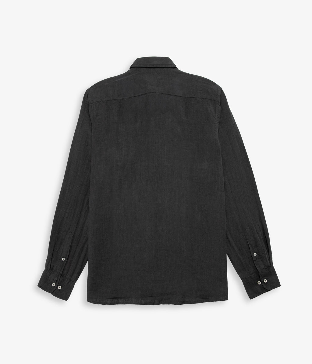 Camisa Hombre Lino Manga Larga Amalfi Gris Marengo