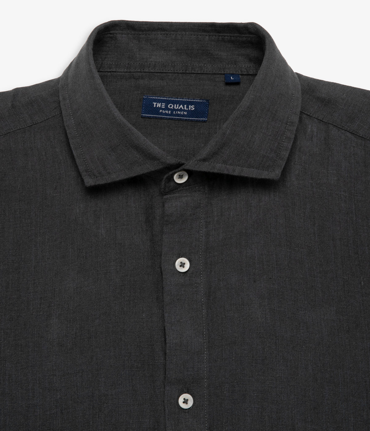 Camisa Hombre Lino Manga Larga Amalfi Gris Marengo
