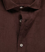 Camisa Hombre Lino Manga Larga Amalfi Burdeo
