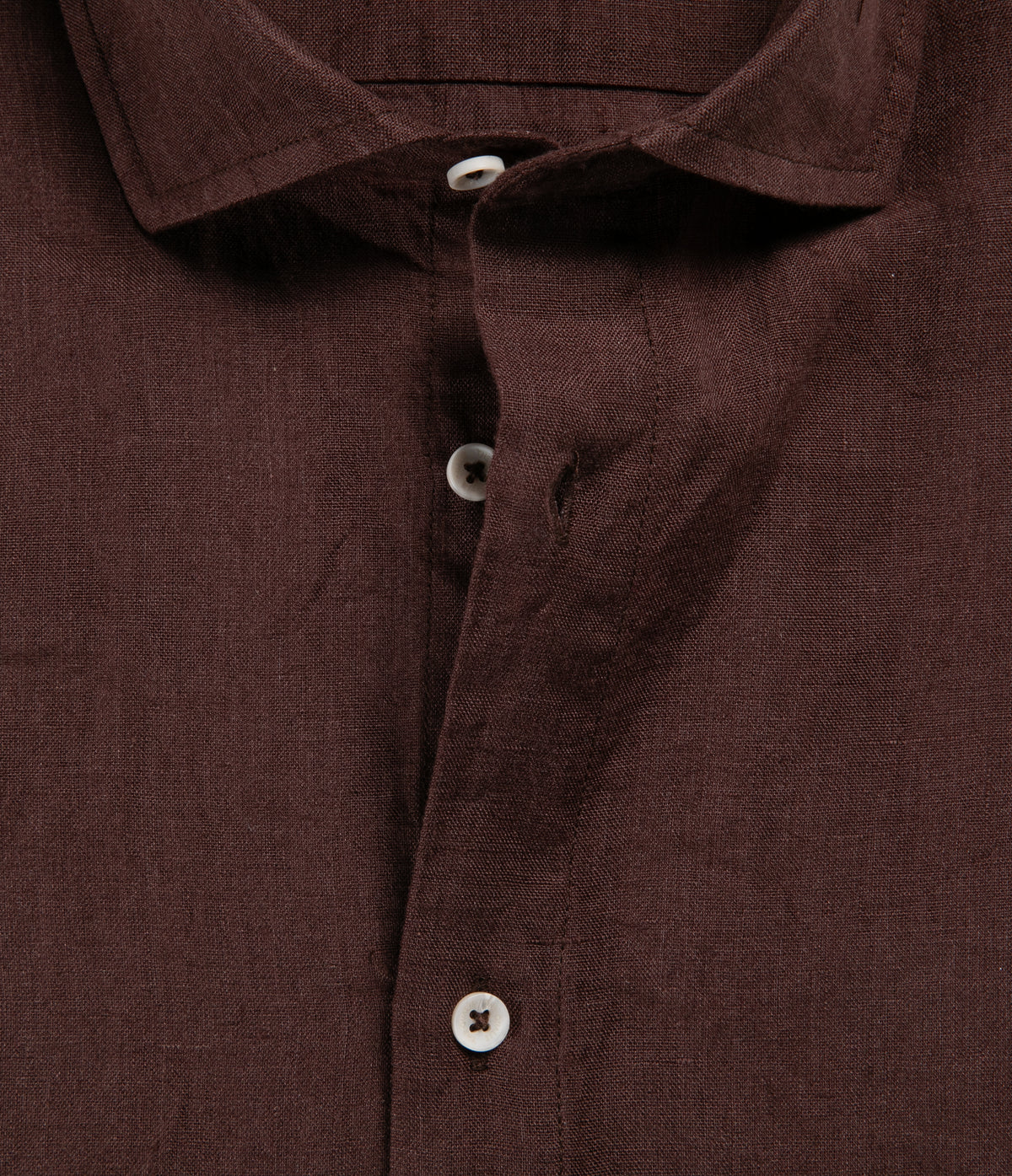 Camisa Hombre Lino Manga Larga Amalfi Burdeo
