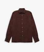Camisa Hombre Lino Manga Larga Amalfi Burdeo