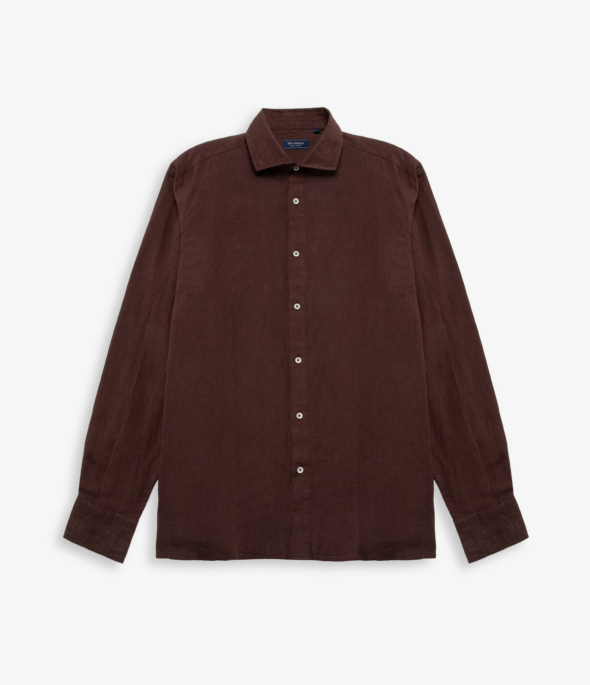 Camisa Hombre Lino Manga Larga Amalfi Burdeo