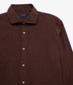 Camisa Hombre Lino Manga Larga Amalfi Burdeo