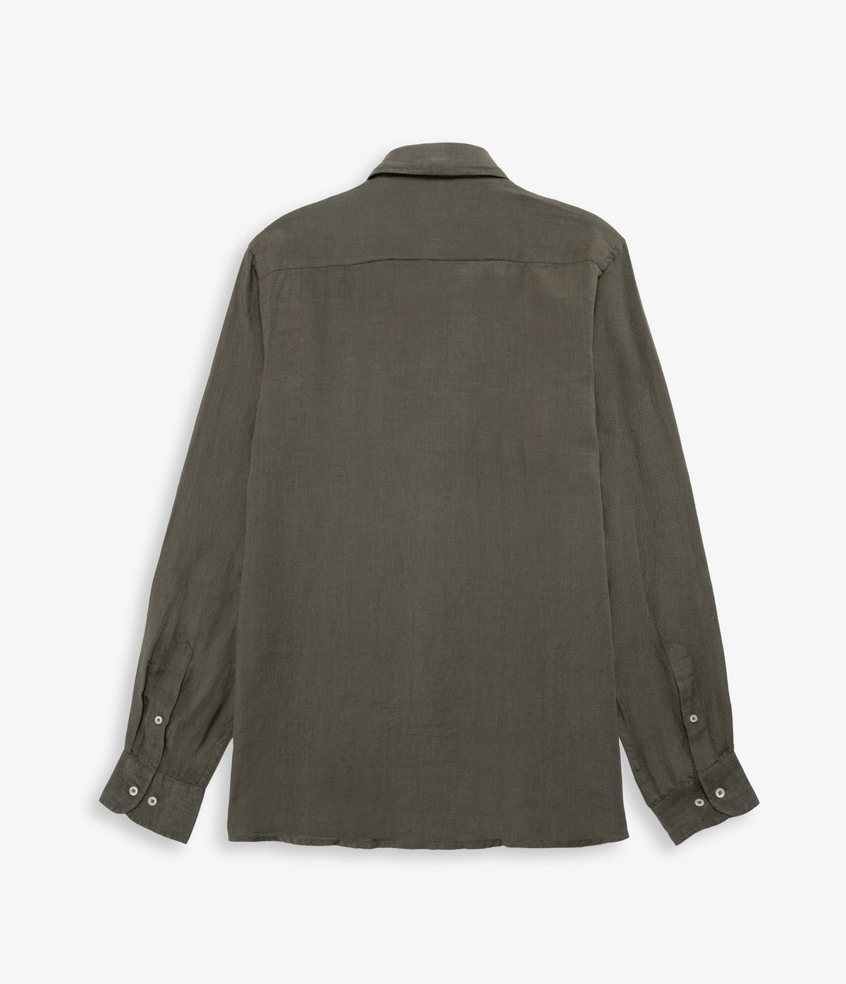 Camisa Hombre Lino Manga Larga Amalfi Verde Oscuro