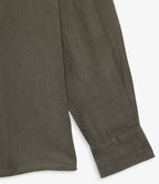 Camisa Hombre Lino Manga Larga Amalfi Verde Oscuro
