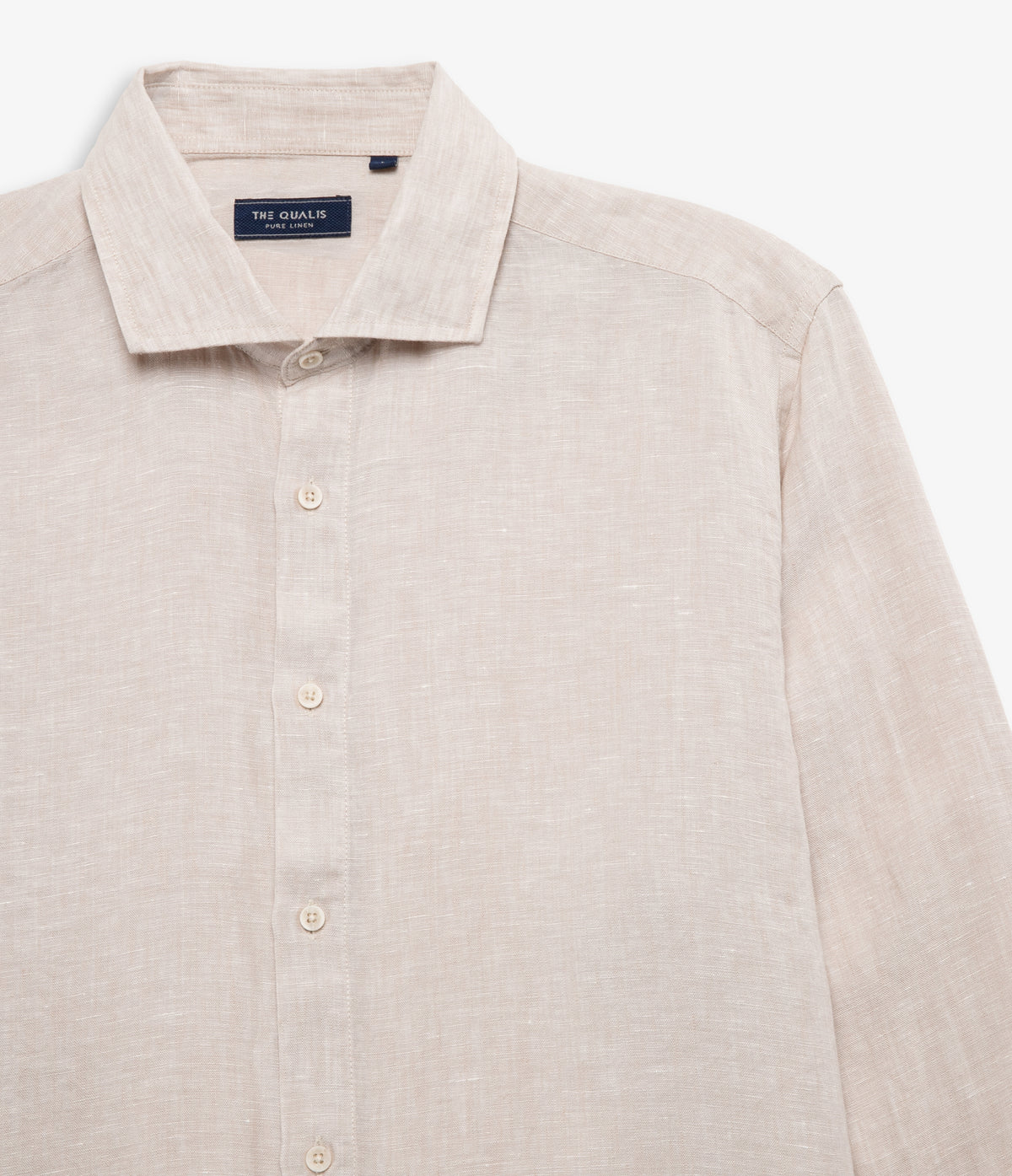 Camisa Hombre Lino Manga Larga Amalfi Beige