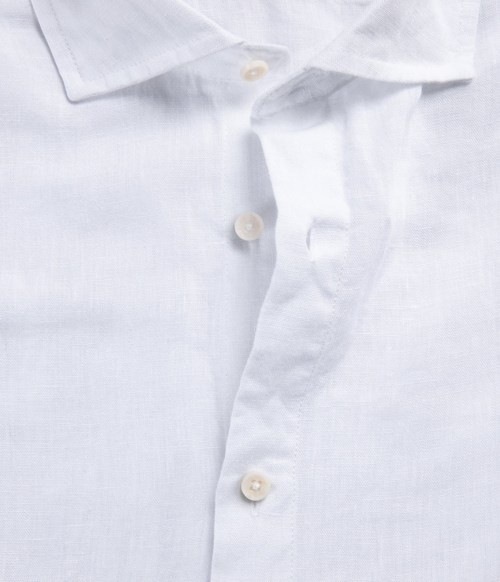 Camisa Hombre Lino Manga Larga Amalfi Blanco