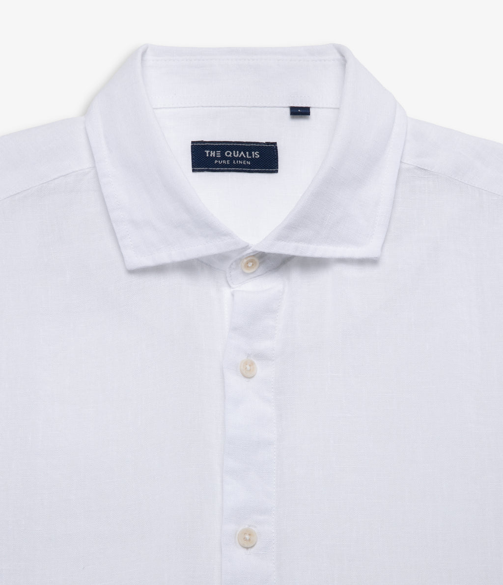 Camisa Hombre Lino Manga Larga Amalfi Blanco