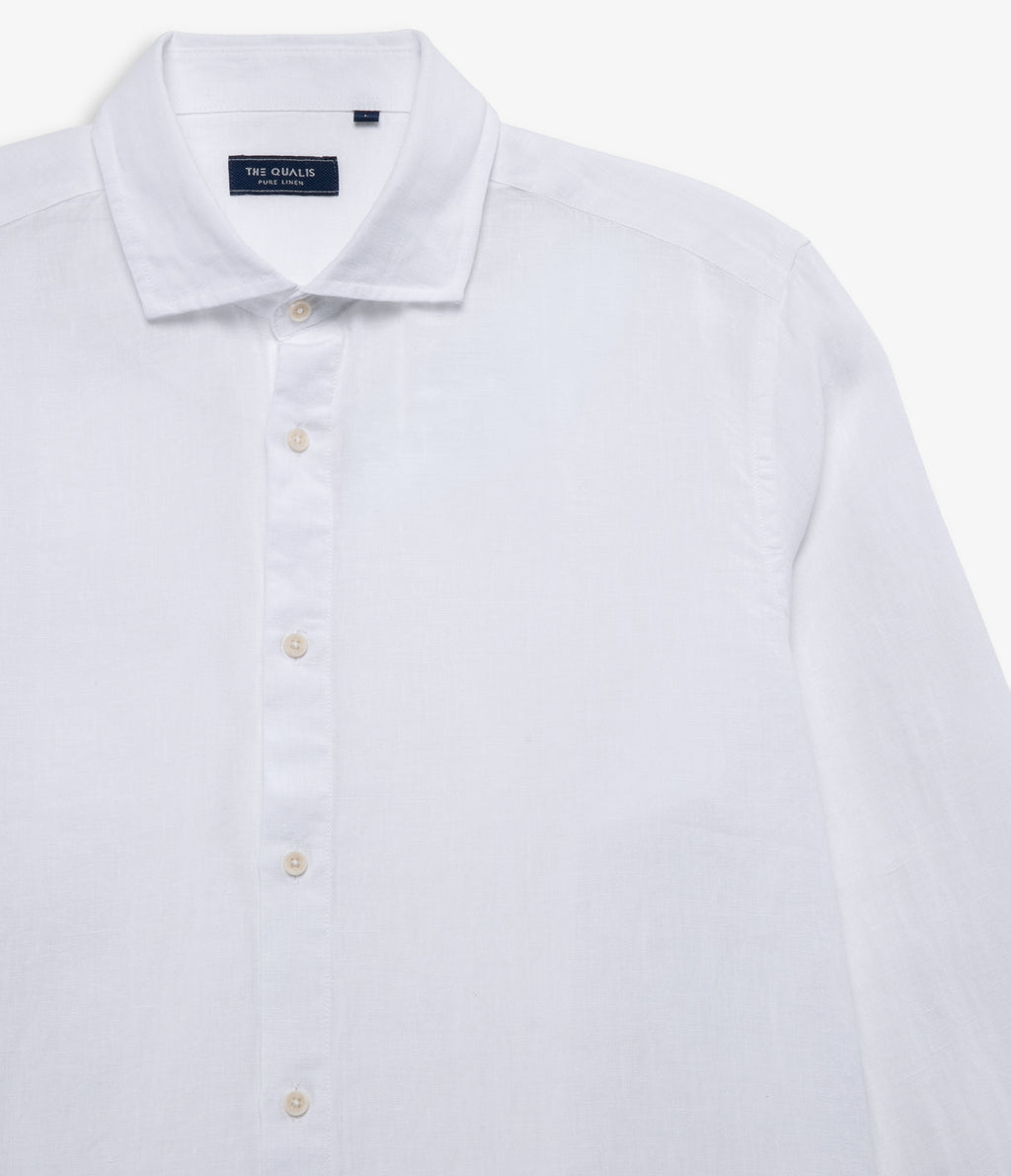 Camisa Hombre Lino Manga Larga Amalfi Blanco