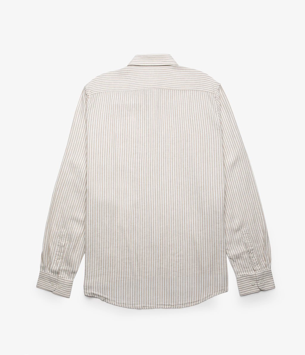 Camisa Hombre Lino Rayon Pitt Beige