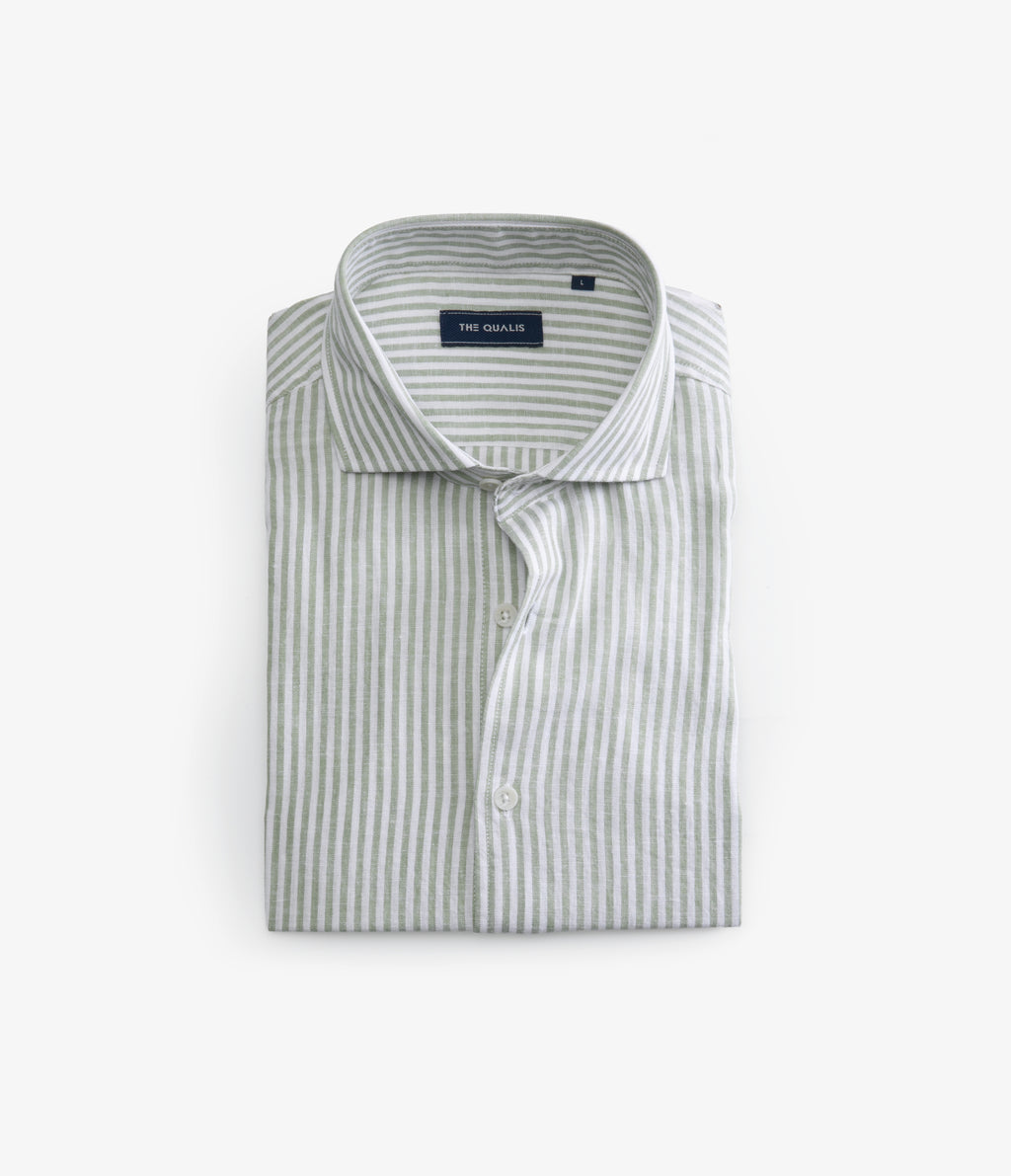 Camisa Hombre Lino Rayon Pitt Verde