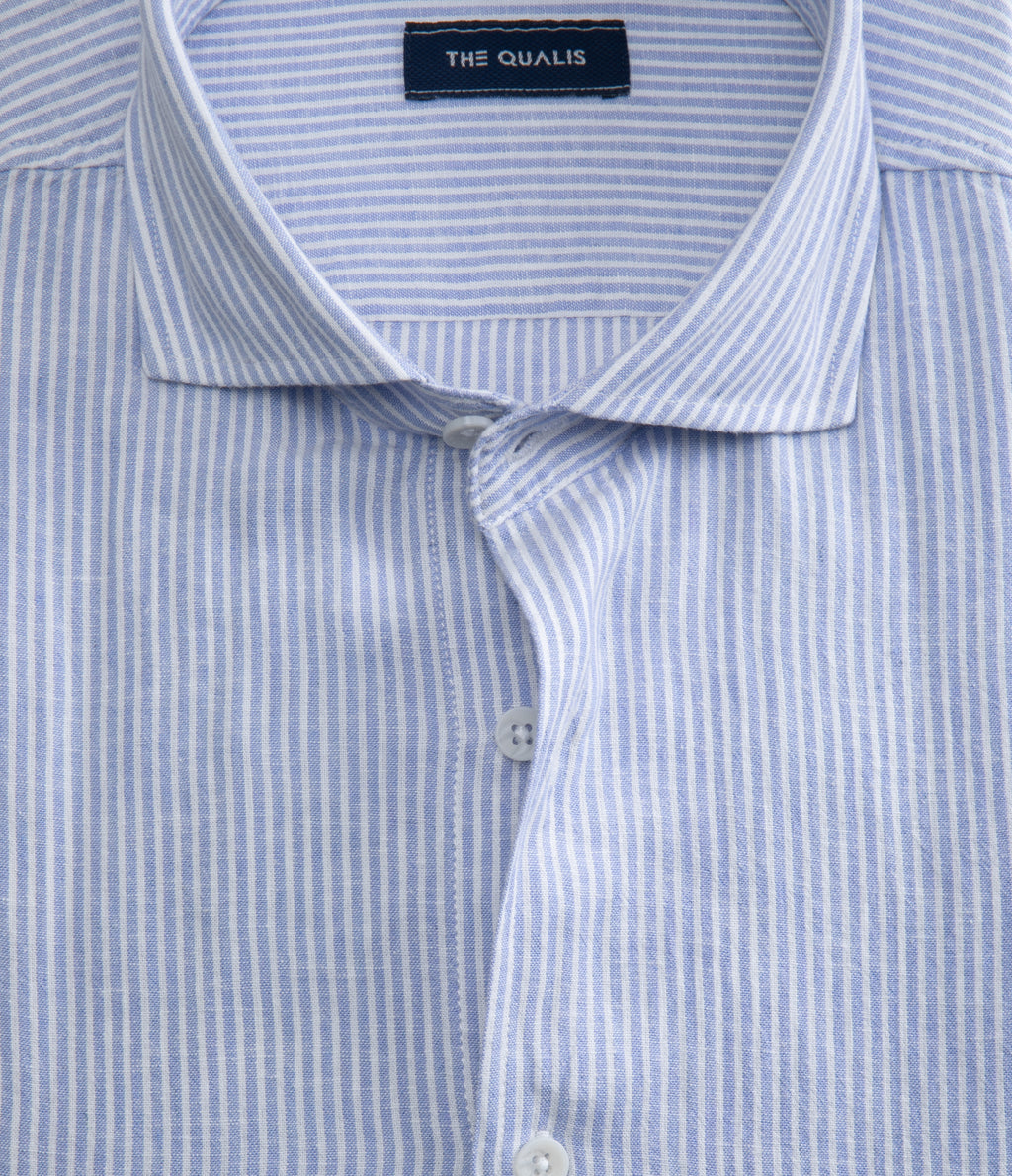 Camisa Hombre Lino Rayon Pitt Azul