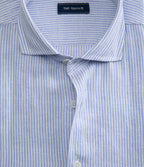 Camisa Hombre Lino Rayon Pitt Azul