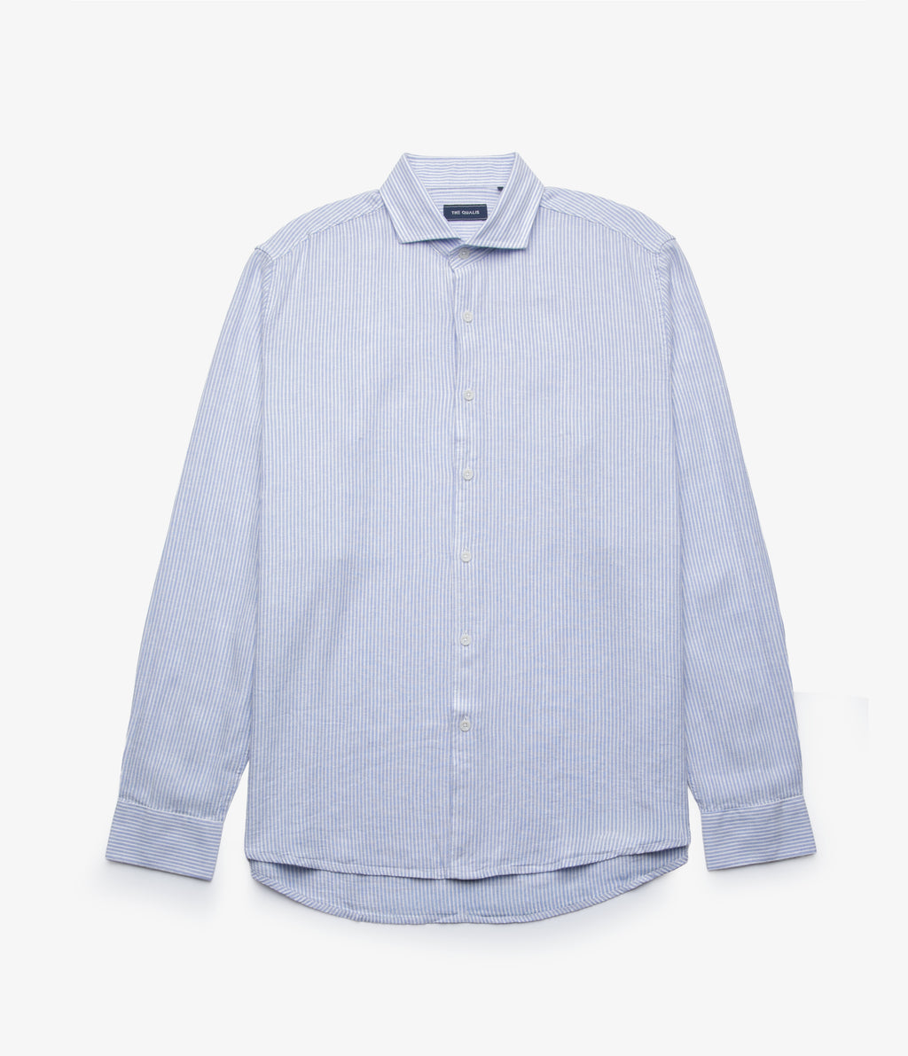 Camisa Hombre Lino Rayon Pitt Azul