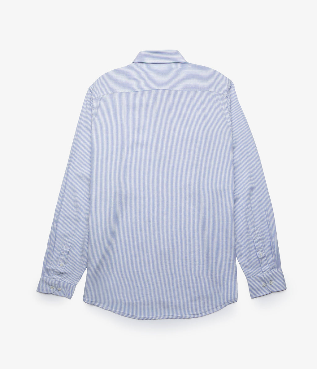 Camisa Hombre Lino Rayon Pitt Azul