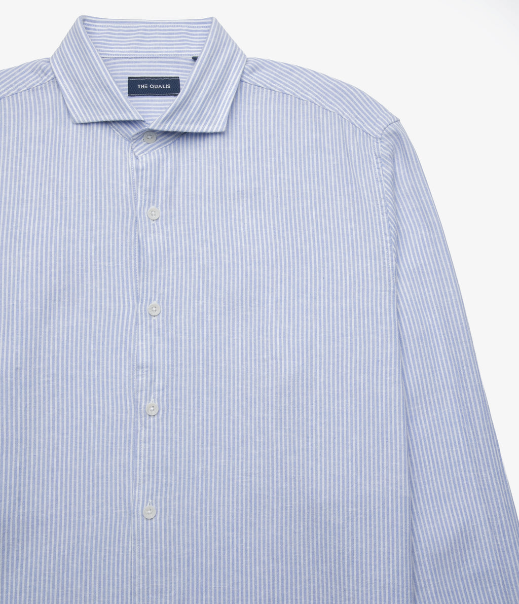 Camisa Hombre Lino Rayon Pitt Azul