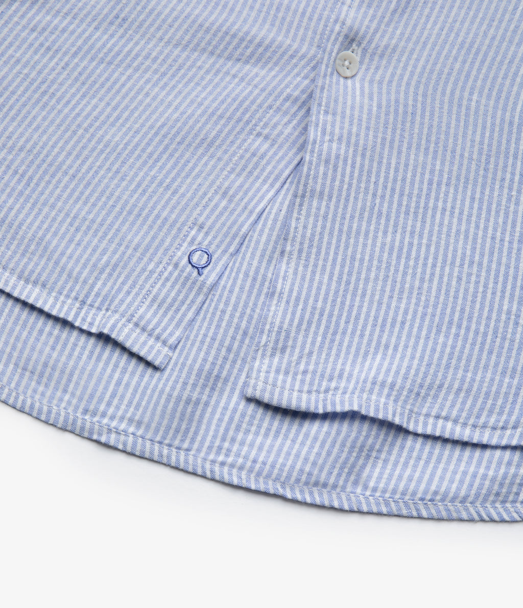 Camisa Hombre Lino Rayon Pitt Azul