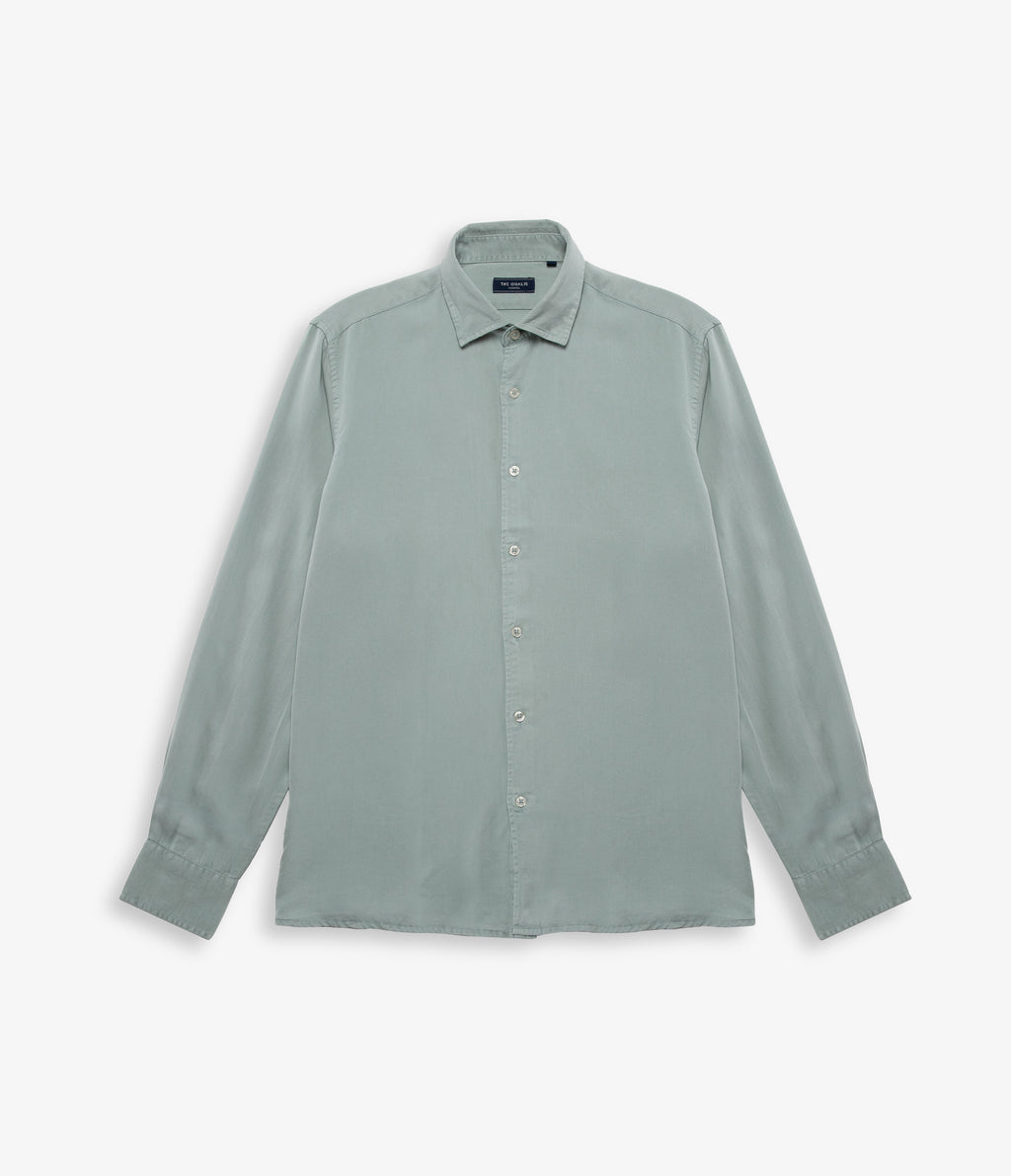 Camisa Hombre Tencel Manga Larga Verde Mark