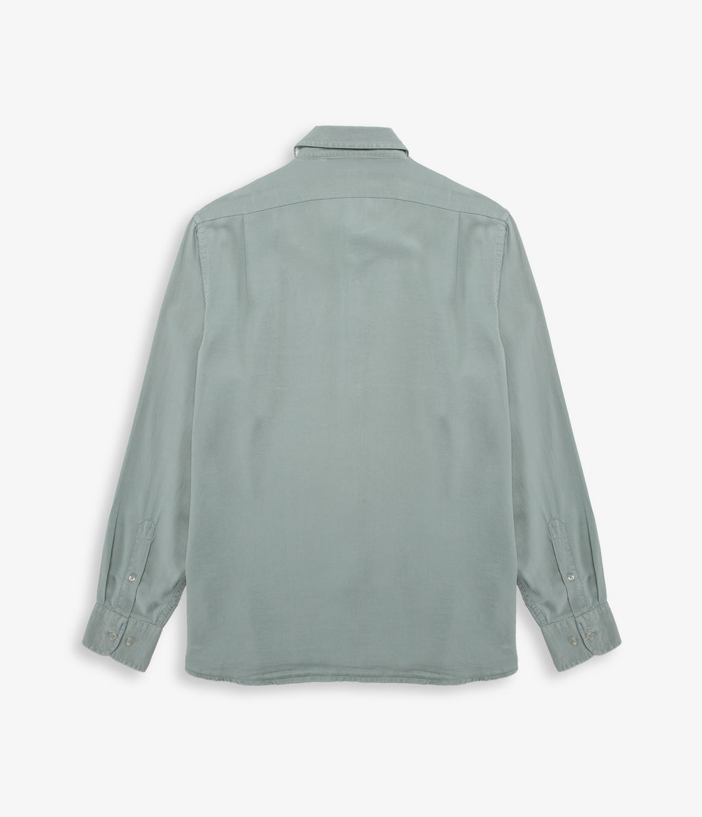Camisa Hombre Tencel Manga Larga Verde Mark