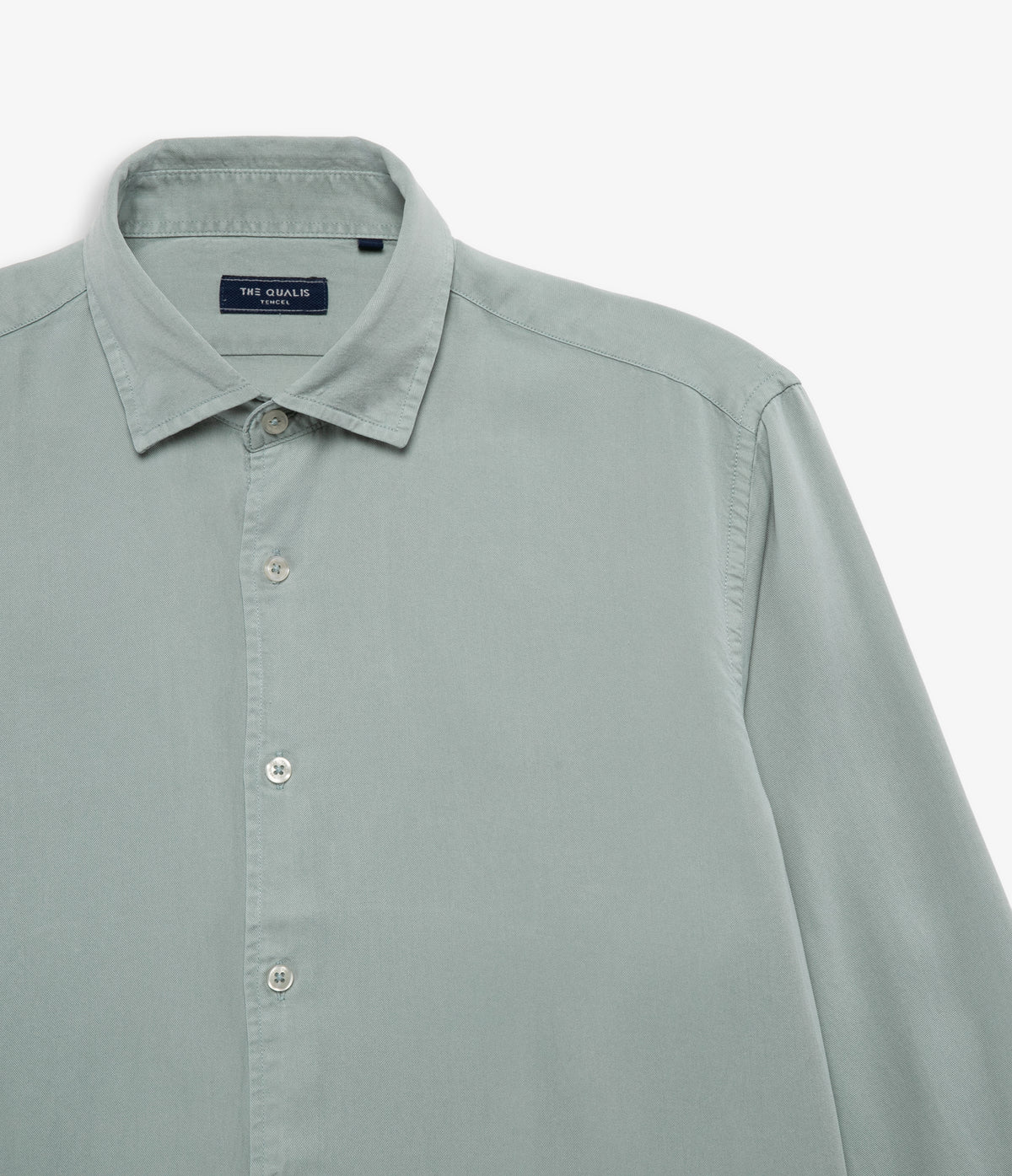 Camisa Hombre Tencel Manga Larga Verde Mark