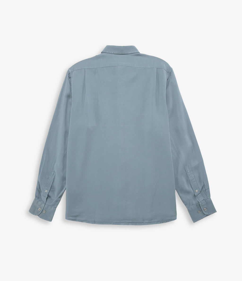 Camisa Hombre Tencel Manga Larga Celeste Mark