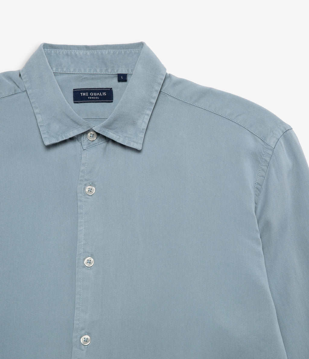 Camisa Hombre Tencel Manga Larga Celeste Mark