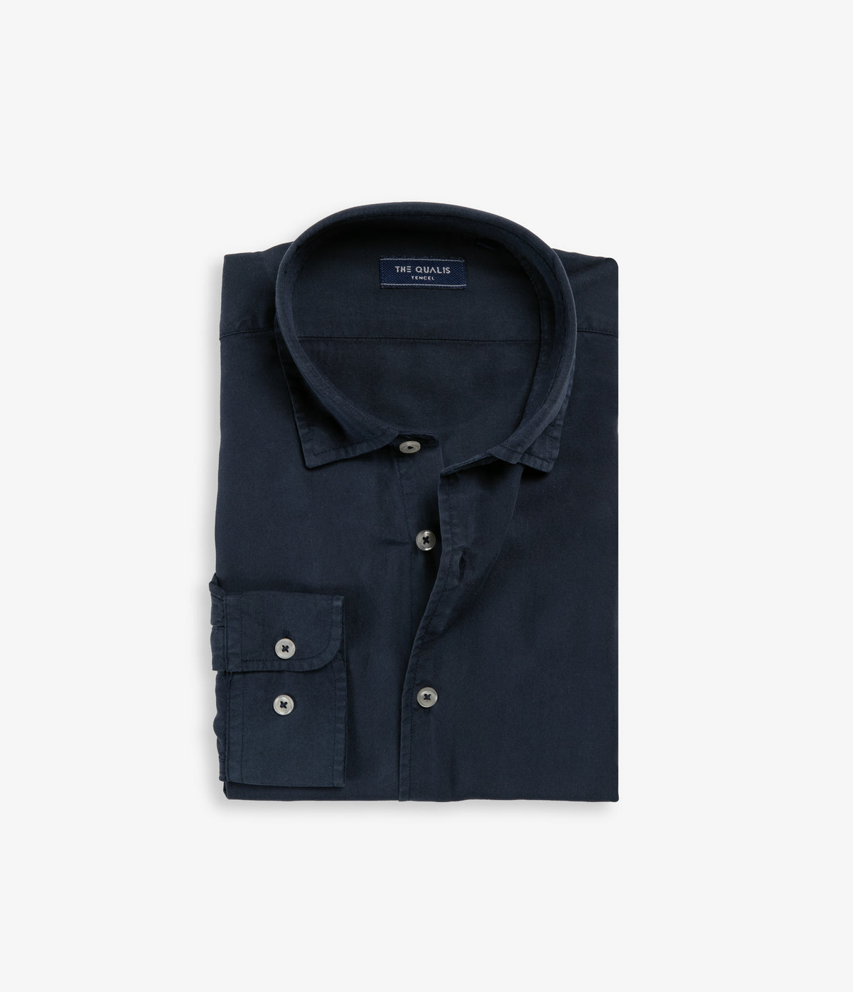 Camisa Hombre Tencel Manga Larga Azul Mark