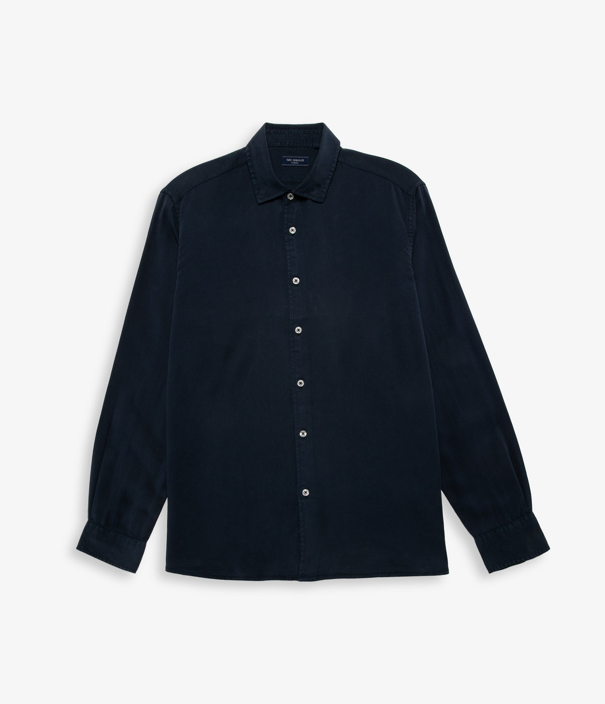 Camisa Hombre Tencel Manga Larga Azul Mark