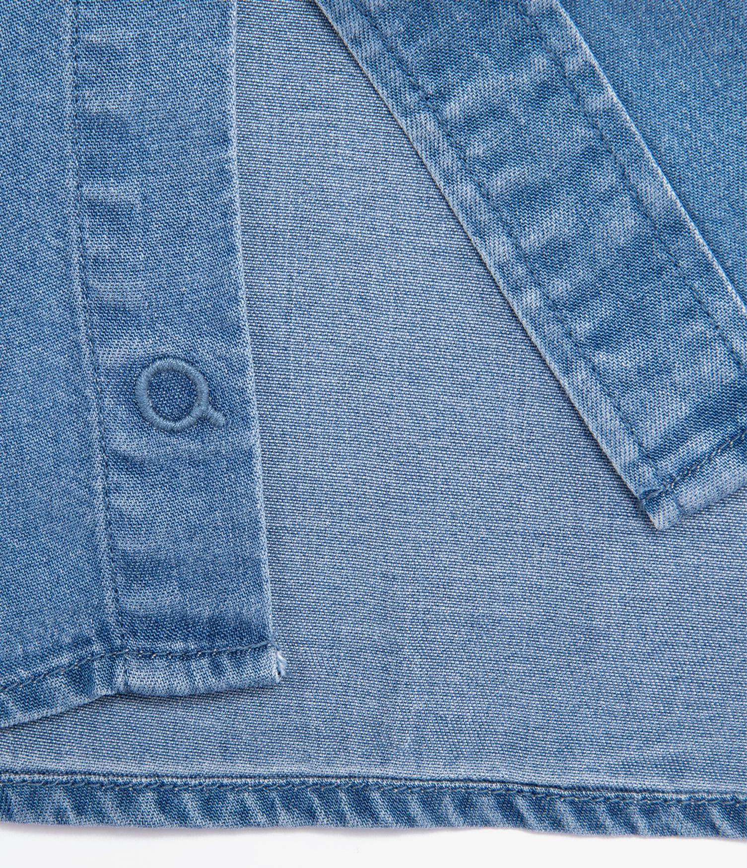 Camisa Hombre Lyocell Denim M/Corta Azul