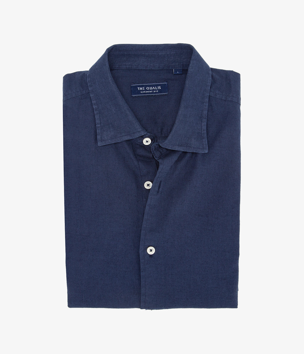 Camisa Hombre Tom  M/Corta Azul Oscuro