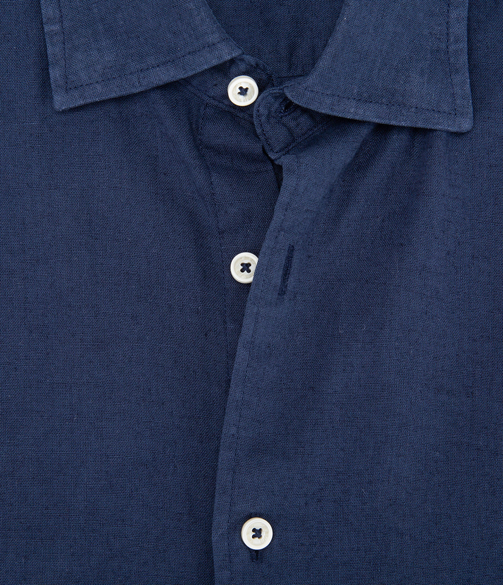 Camisa Hombre Tom  M/Corta Azul Oscuro