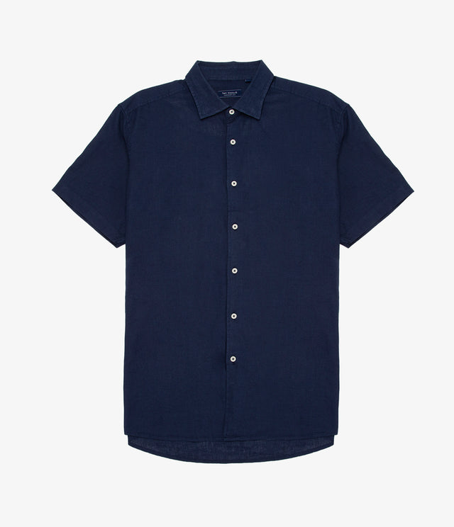 Camisa Hombre Tom  M/Corta Azul Oscuro