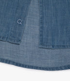 Camisa Hombre 100% Algodón Denim Manga Corta Azul